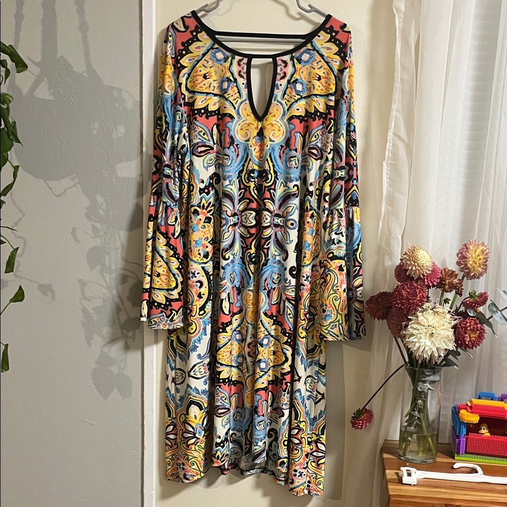 Haani Multicolor Paisley Long Sleeve Dress